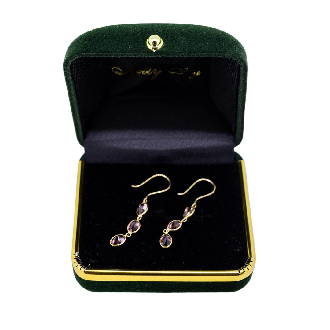 18ct Gold Pink Tourmaline Earrings