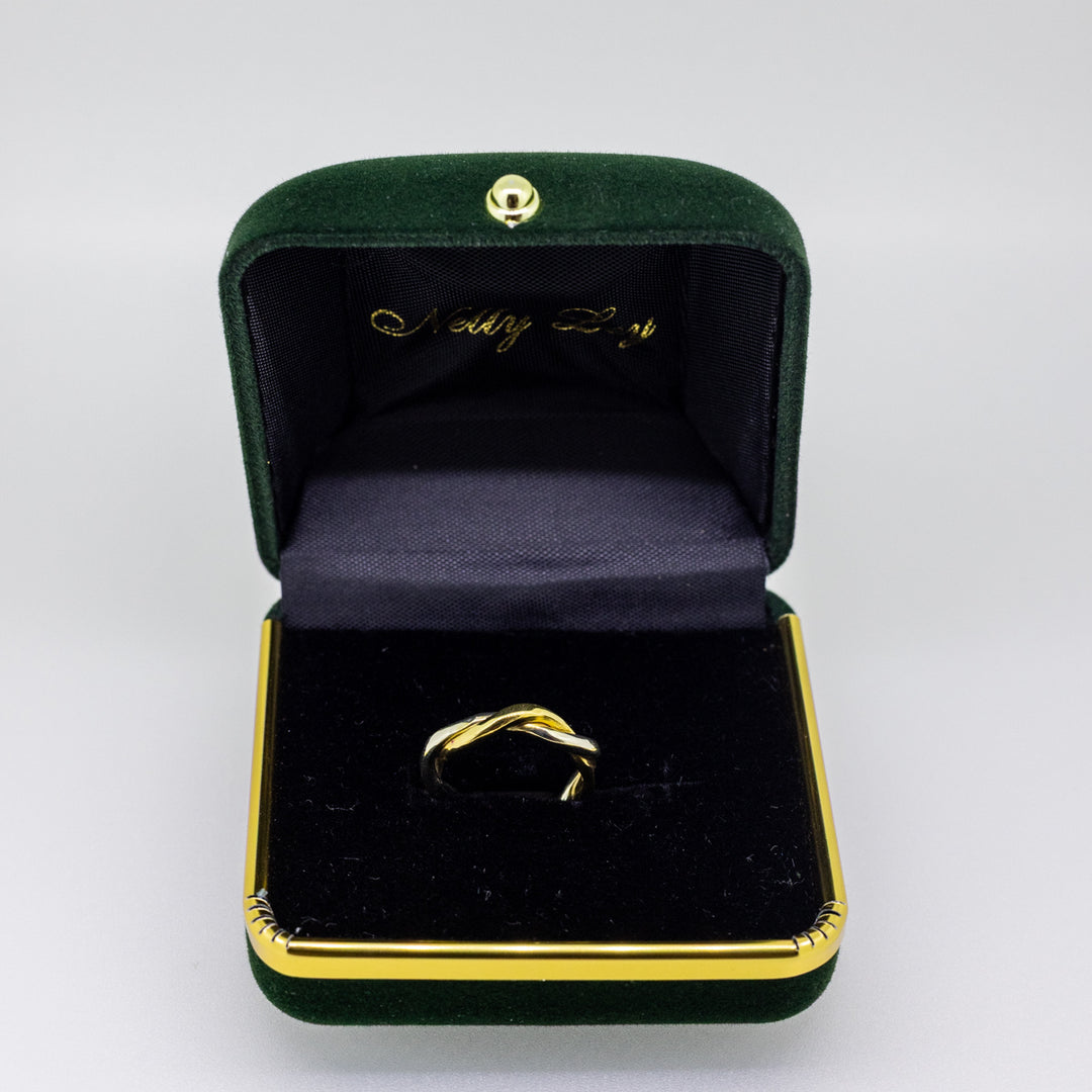 9ct Yellow & White Gold Twisted Wedding Band