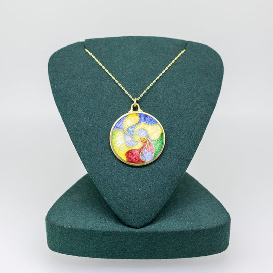 Sterling Silver Gold-Plated Enamel Pendant