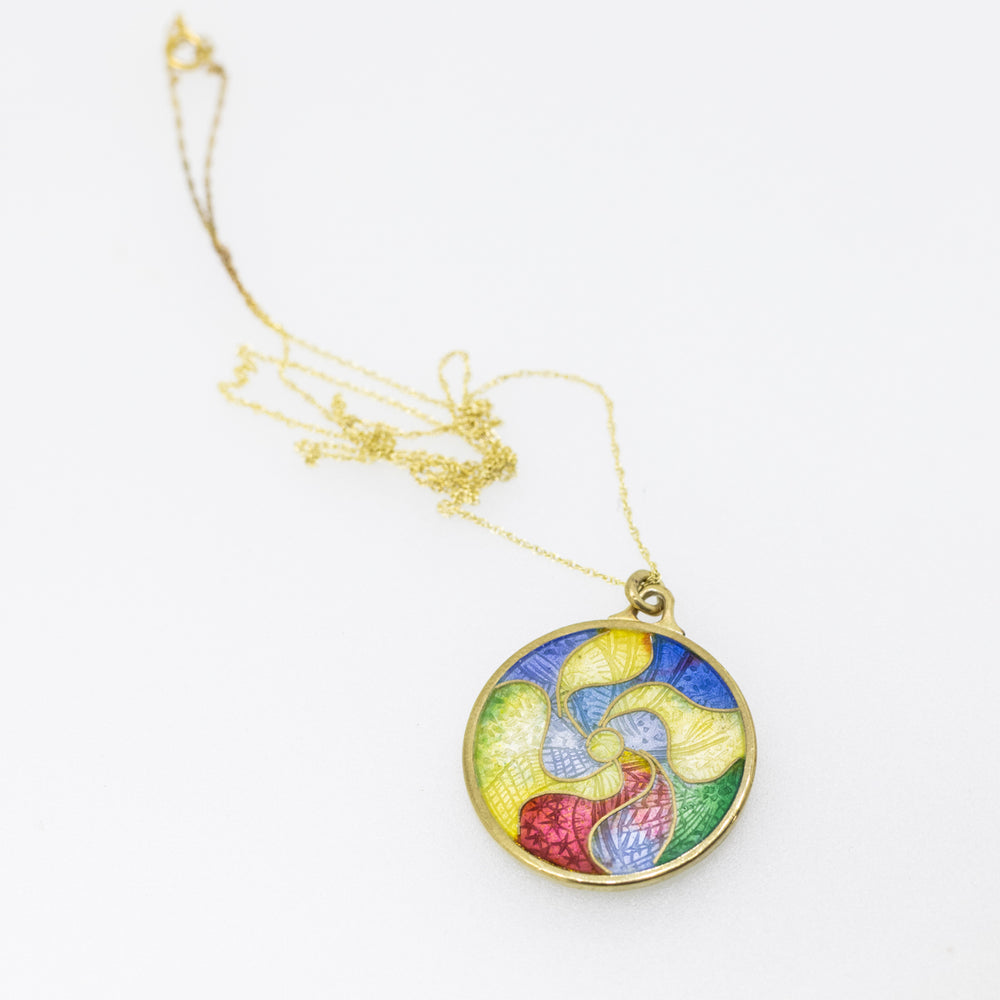 Sterling Silver Gold-Plated Enamel Pendant