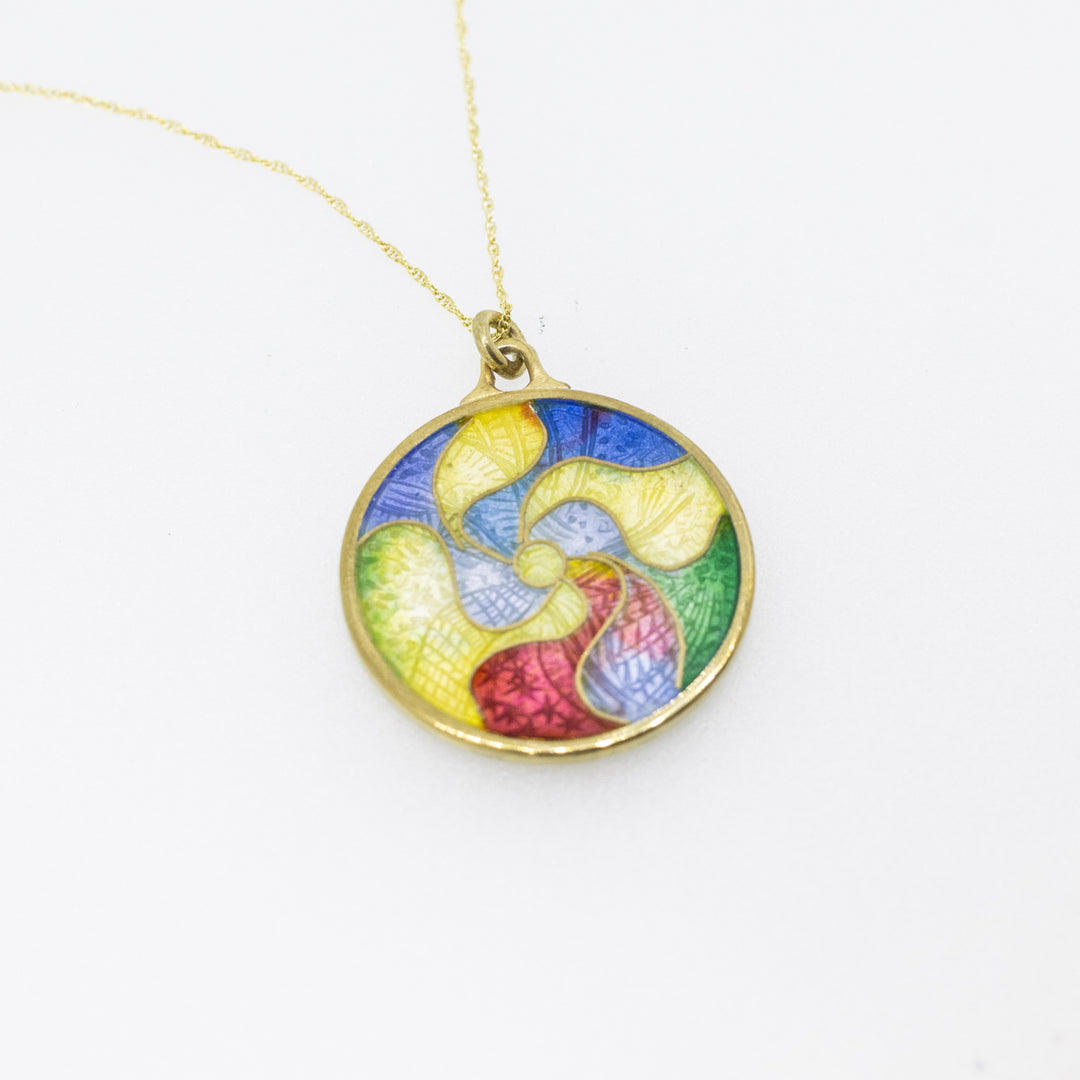 Sterling Silver Gold-Plated Enamel Pendant