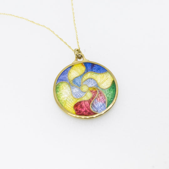 Sterling Silver Gold-Plated Enamel Pendant
