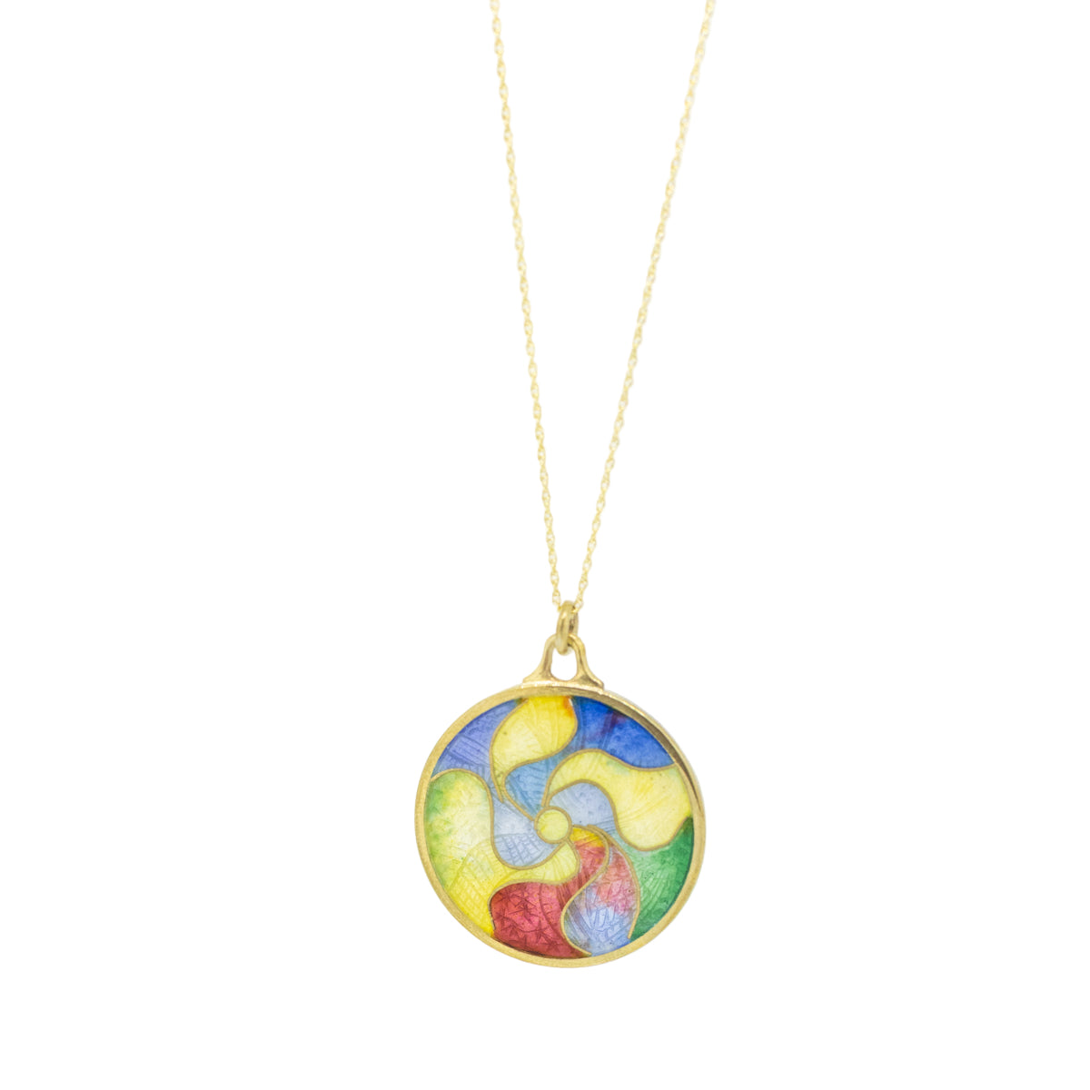 Sterling Silver Gold-Plated Enamel Pendant