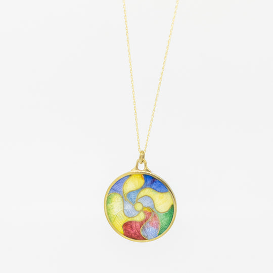 Sterling Silver Gold-Plated Enamel Pendant