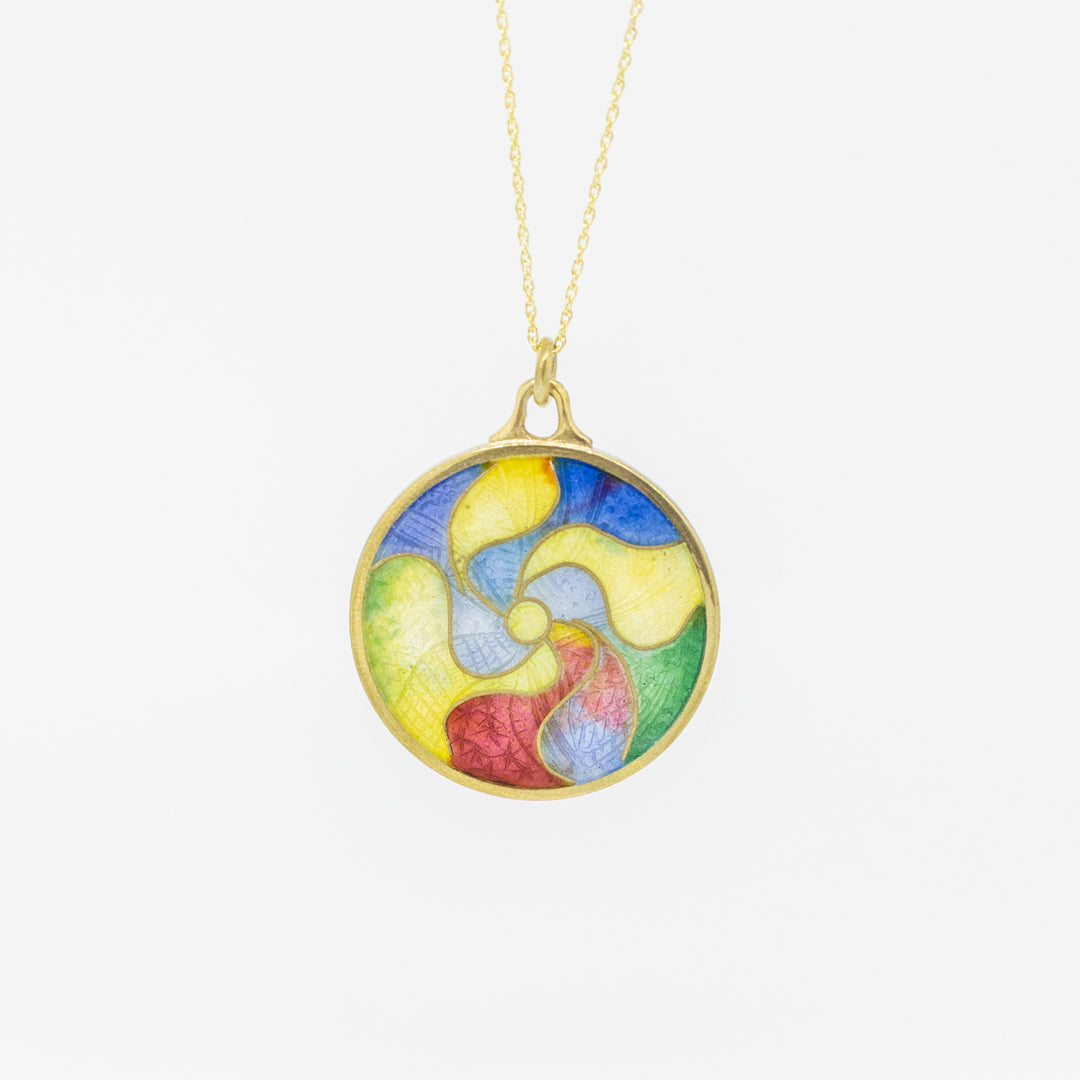 Sterling Silver Gold-Plated Enamel Pendant