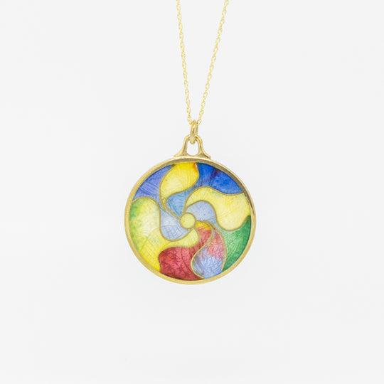 Sterling Silver Gold-Plated Enamel Pendant