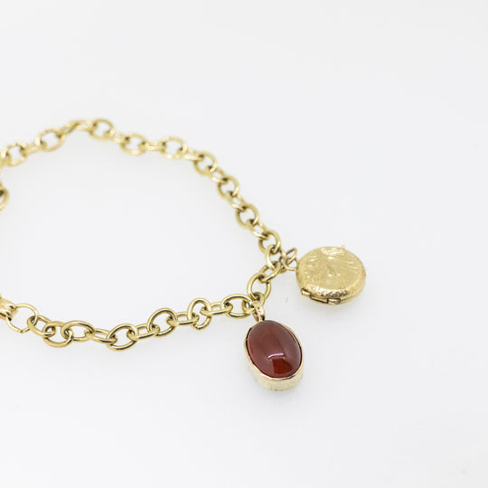 Personalised 9ct Gold Chain Bracelet with Charms