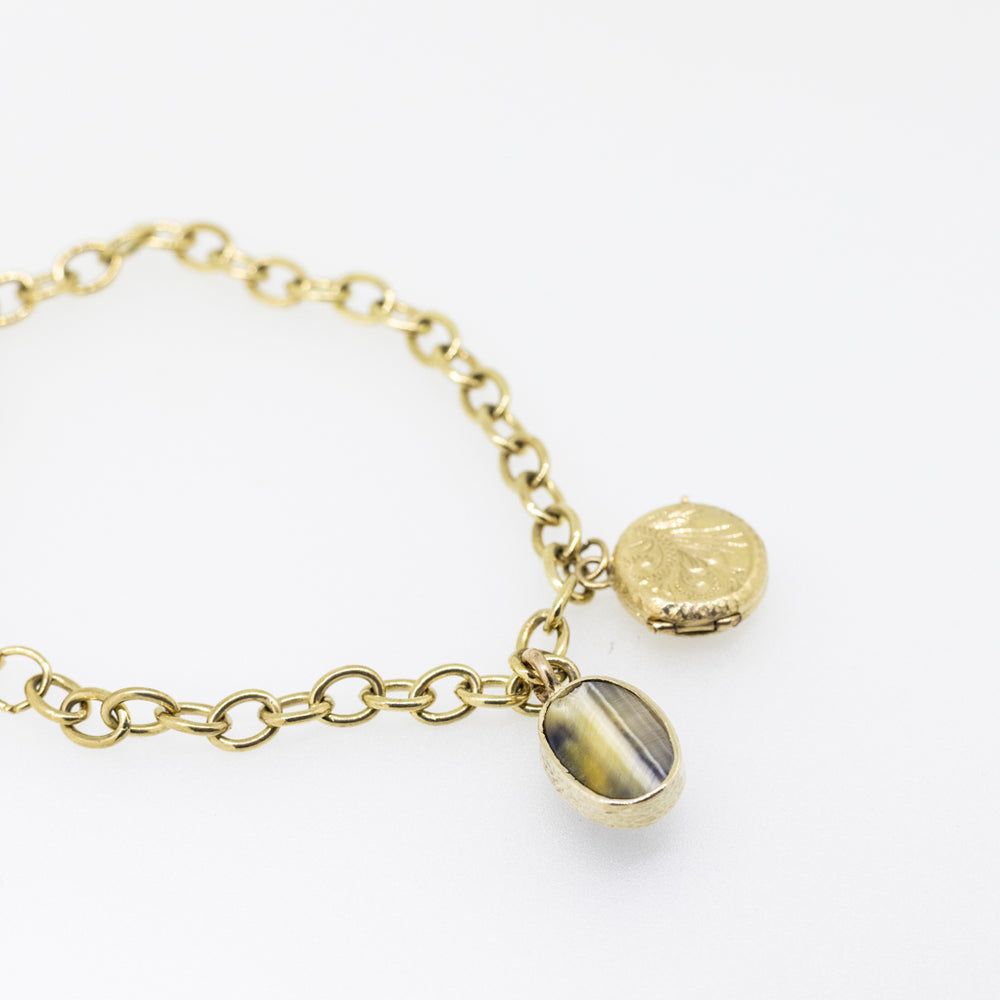 Personalised 9ct Gold Chain Bracelet with Charms