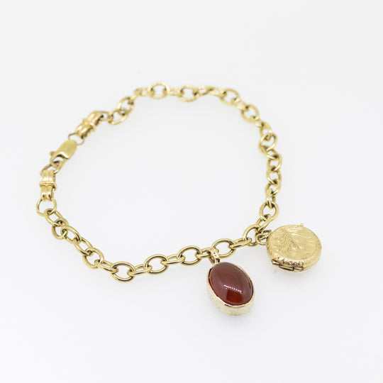 Personalised 9ct Gold Chain Bracelet with Charms