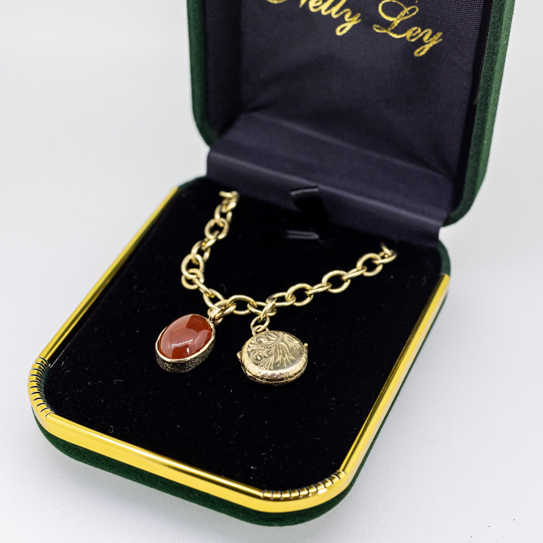 Personalised 9ct Gold Chain Bracelet with Charms