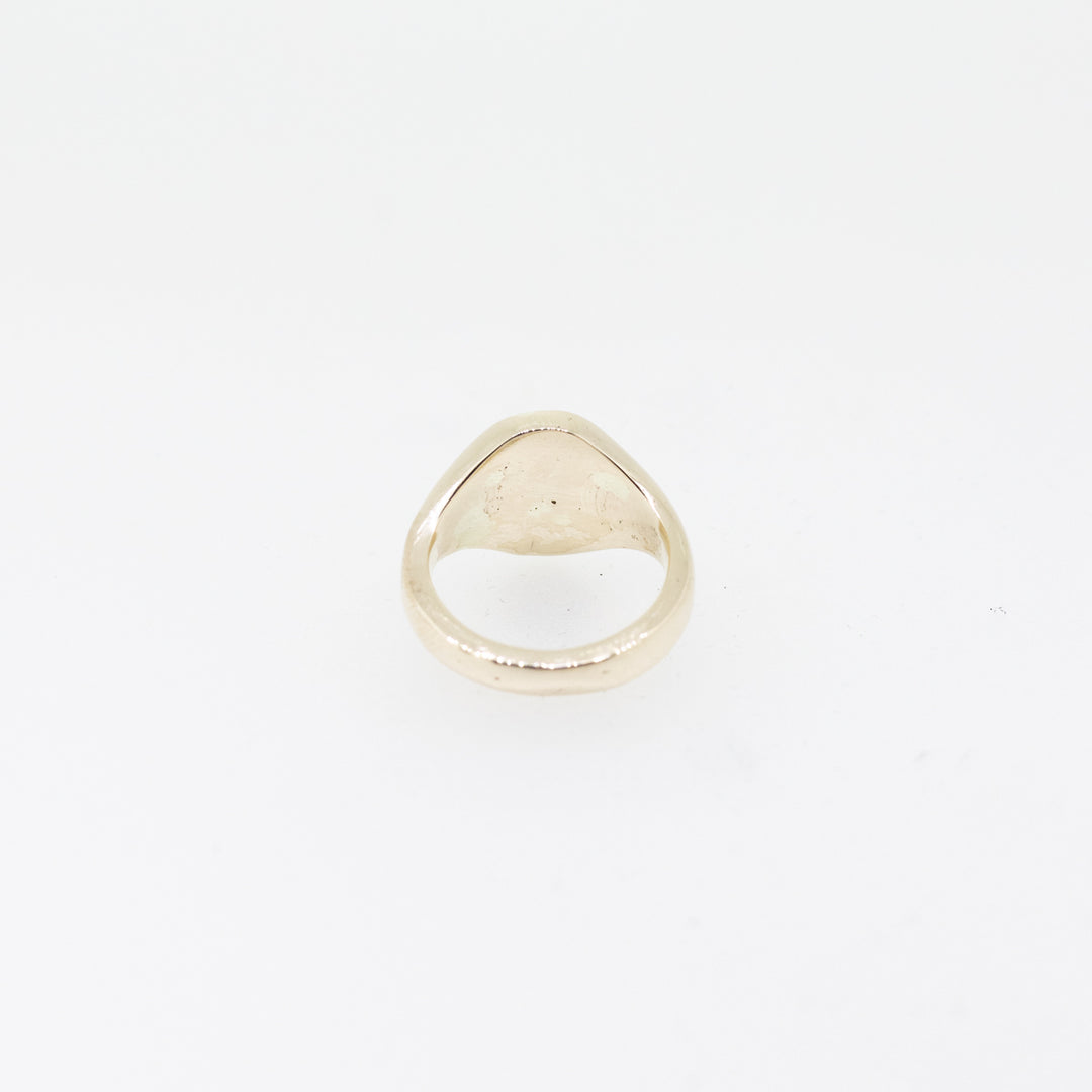 Rampant Lion Seal Engraved Oval Signet Ring