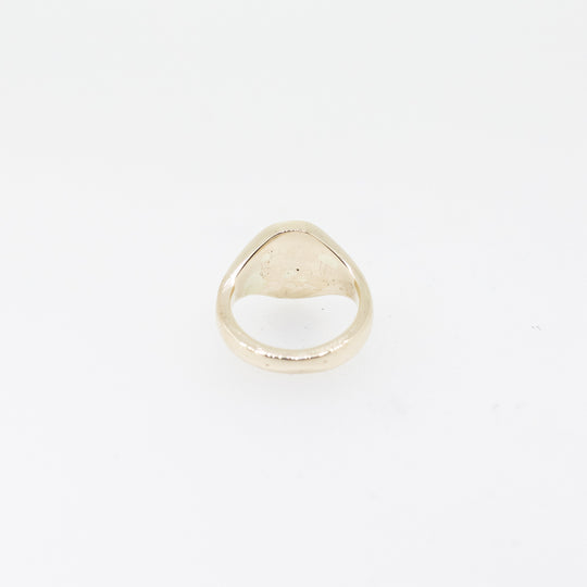 Rampant Lion Seal Engraved Oval Signet Ring