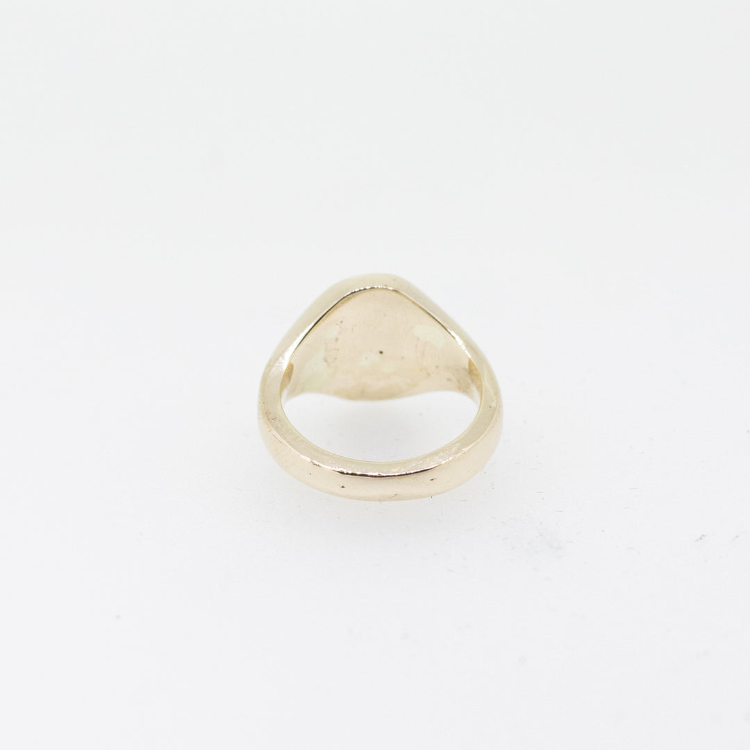 Rampant Lion Seal Engraved Oval Signet Ring