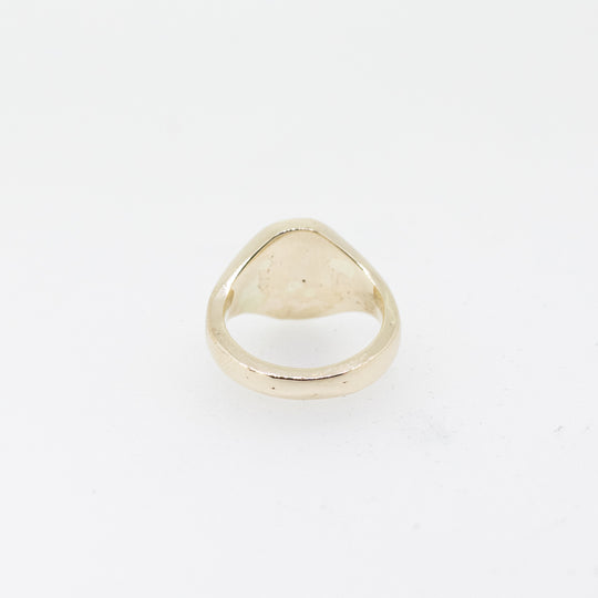 Rampant Lion Seal Engraved Oval Signet Ring