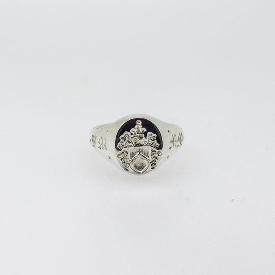 Sterling Silver Family Crest Signet Ring