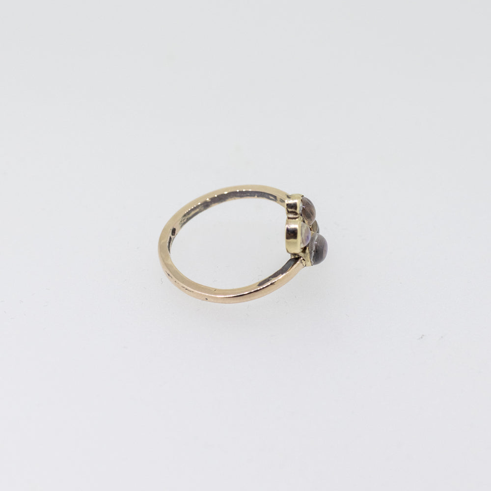 9ct Gold Moonstone & Diamond Bubble Ring