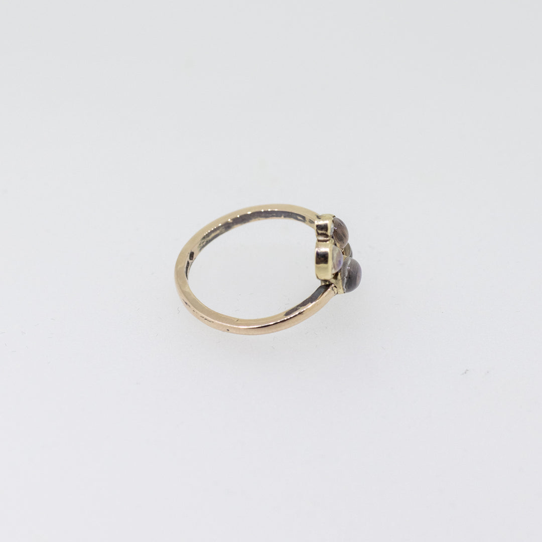 9ct Gold Moonstone & Diamond Bubble Ring