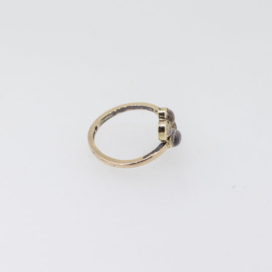 9ct Gold Moonstone & Diamond Bubble Ring
