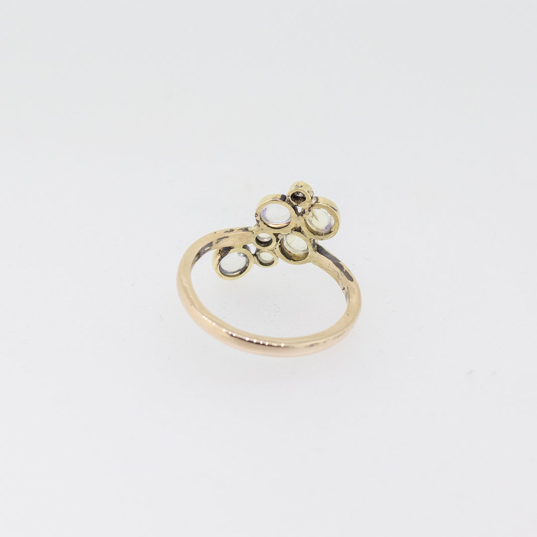 9ct Gold Moonstone & Diamond Bubble Ring