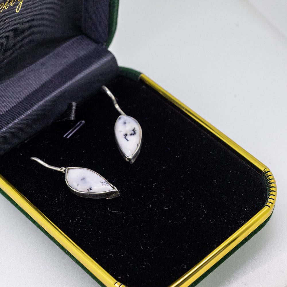 Sterling Silver Moss Agate Earrings