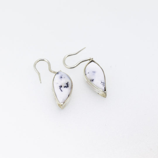 Sterling Silver Moss Agate Earrings