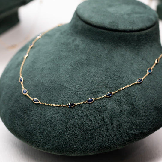 18ct Gold Sapphire Necklace