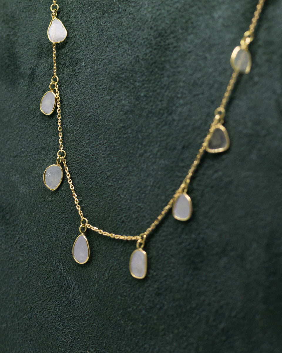 18ct Gold Sliced Diamond Necklace