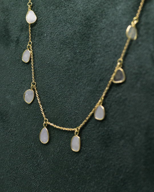 18ct Gold Sliced Diamond Necklace