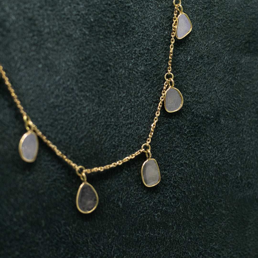 18ct Gold Sliced Diamond Necklace