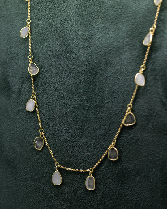 18ct Gold Sliced Diamond Necklace