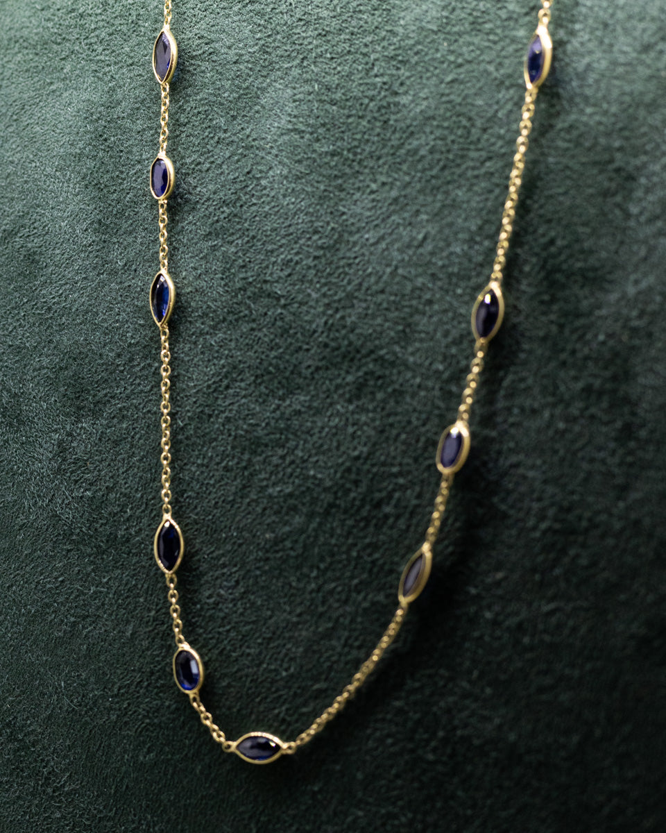 18ct Gold Sapphire Necklace
