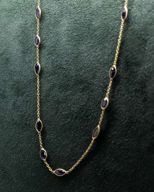 18ct Gold Sapphire Necklace