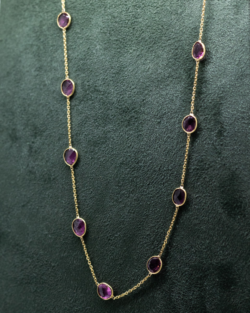 18ct Gold Pink Tourmaline Necklace