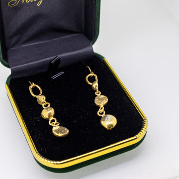 Sterling Silver Gold-Plated Pebble Earrings