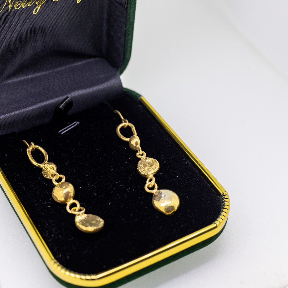 Sterling Silver Gold-Plated Pebble Earrings