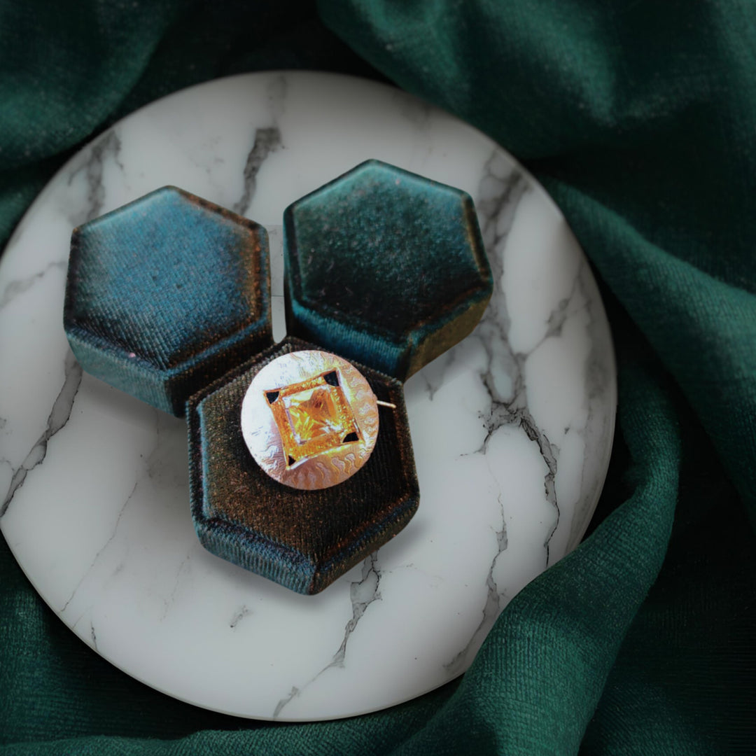Sterling Silver Gold-Plated Citrine Brooch