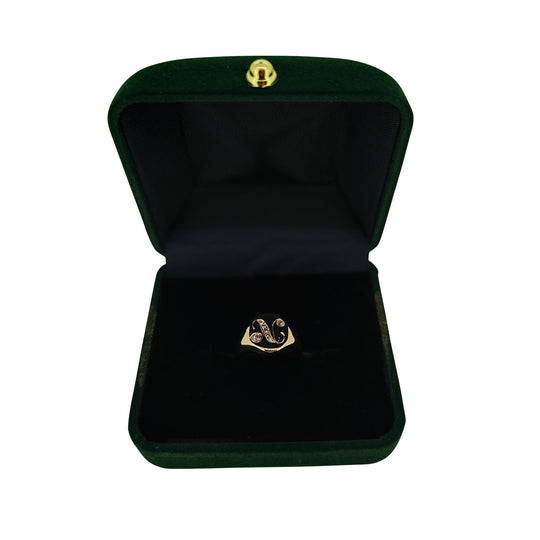 9ct Rose Gold Diamond Signet Ring – Personalised Initial Design