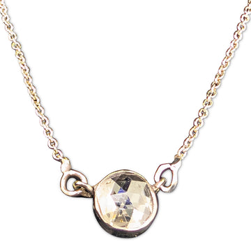 9ct White Gold Dutch Rose Cut Diamond Necklace – Handcrafted Artisan Design