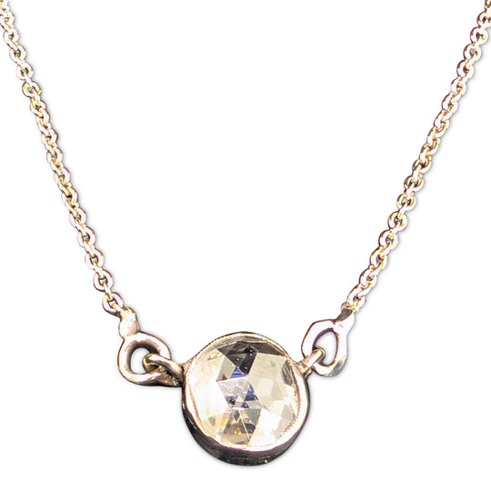 9ct White Gold Dutch Rose Cut Diamond Necklace – Handcrafted Artisan Design
