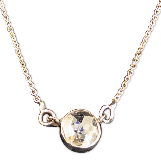 9ct White Gold Dutch Rose Cut Diamond Necklace – Handcrafted Artisan Design