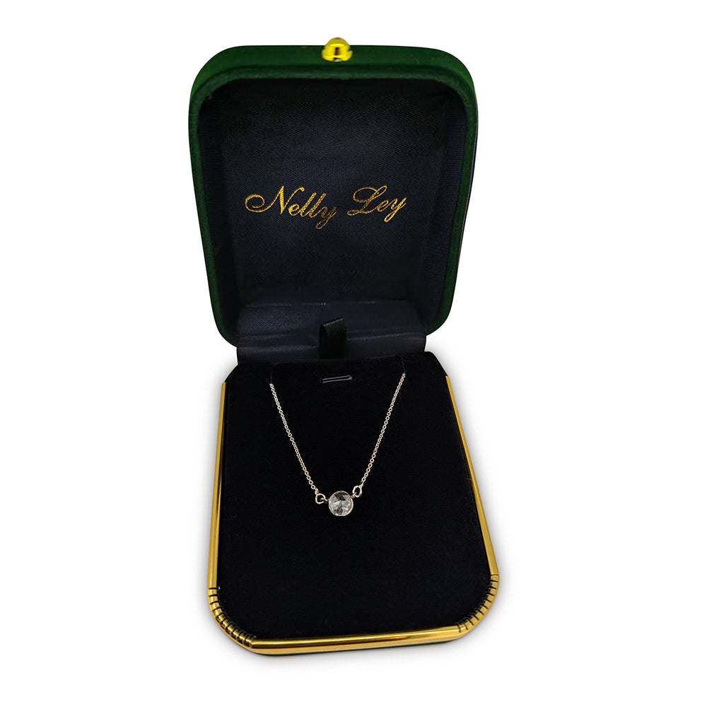 9ct White Gold Dutch Rose Cut Diamond Necklace – Handcrafted Artisan Design