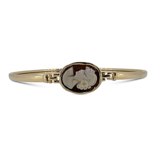 Hand-Carved Shell Cameo Bracelet in 9ct Gold