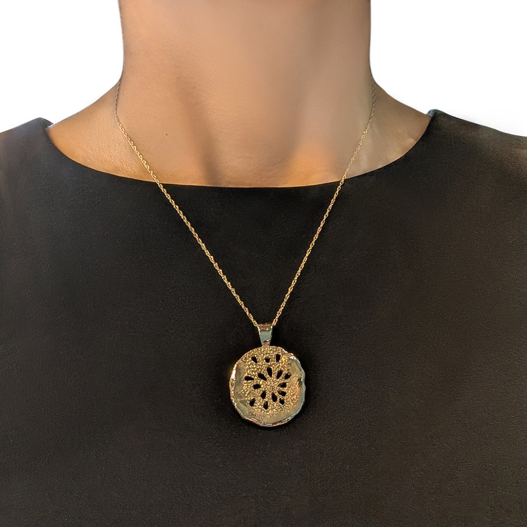 9ct Gold Nebula Pendant – Heavyweight Yellow & Rose Gold