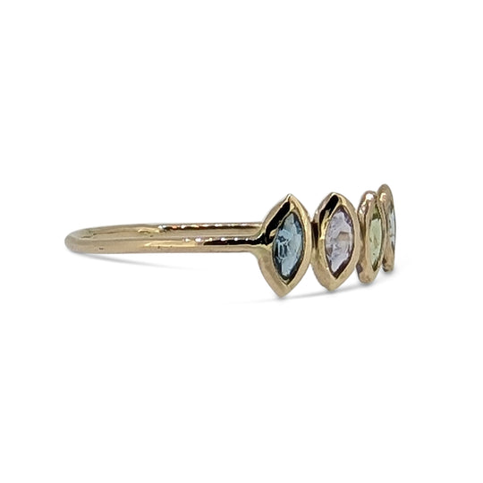 Bespoke 14ct Gold Multi-Stone Ring – Marquise Cut Gemstones