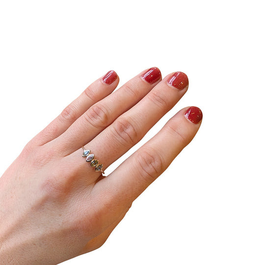 Bespoke 14ct Gold Multi-Stone Ring – Marquise Cut Gemstones