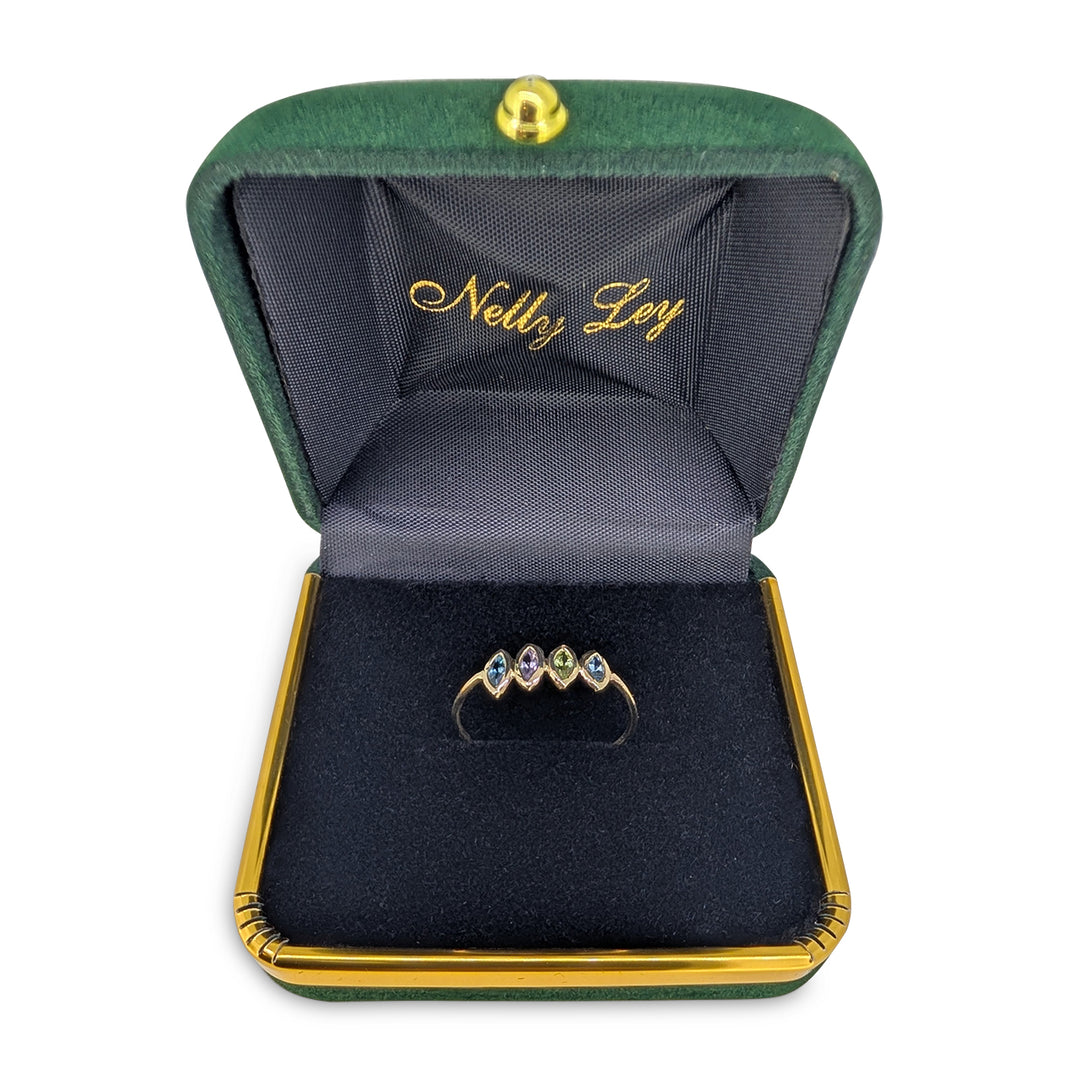 Bespoke 14ct Gold Multi-Stone Ring – Marquise Cut Gemstones
