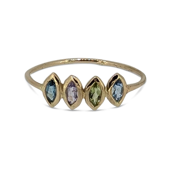 Bespoke 14ct Gold Multi-Stone Ring – Marquise Cut Gemstones