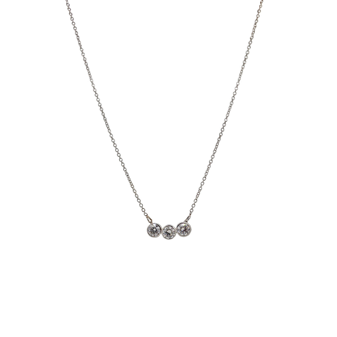 18ct White Gold Diamond Trilogy Necklace