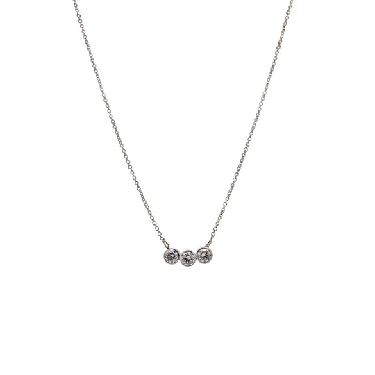 18ct White Gold Diamond Trilogy Necklace