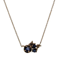 9ct Yellow Gold Sapphire & Diamond Necklace – Handcrafted Artisan Design